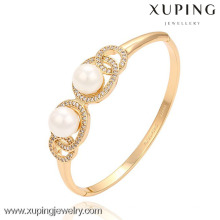 51389 xuping 18k Gold jewelry design patterns saudi arabia jewelry pearl bangle for ladies